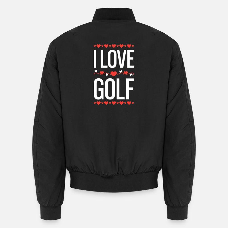 J’adore le design de cœur de golf Bomber unisexe