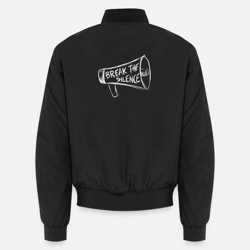 Break the Silence Megaphon Strichzeichnungen - Unisex Bomberjacke - Schwarz
