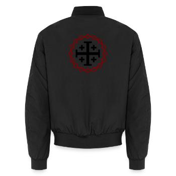 Croix de Jérusalem et couronne d’épines - Bomber unisexe - noir - Dos - AI Model Male 185 light (185cm)