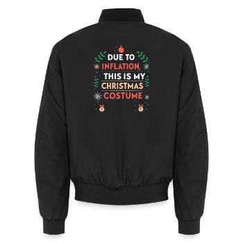 Christmas Budget: Inflation Suit - Unisex Bomber Jacket - black - Back - AI Model Male 185 light (185cm)