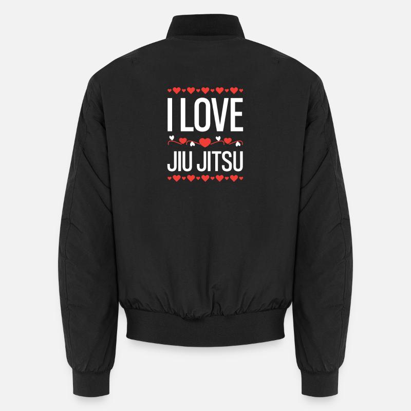I Love Jiu Jitsu Hearts - Unisex Bomber Jacket - black