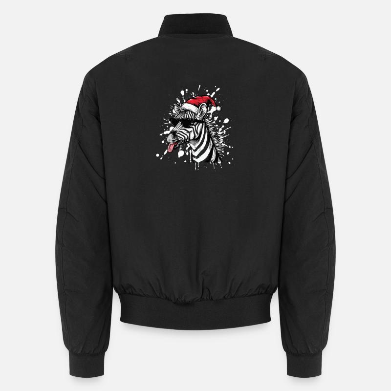 Zebra Christmas Funny Unisex Bomber Jacket