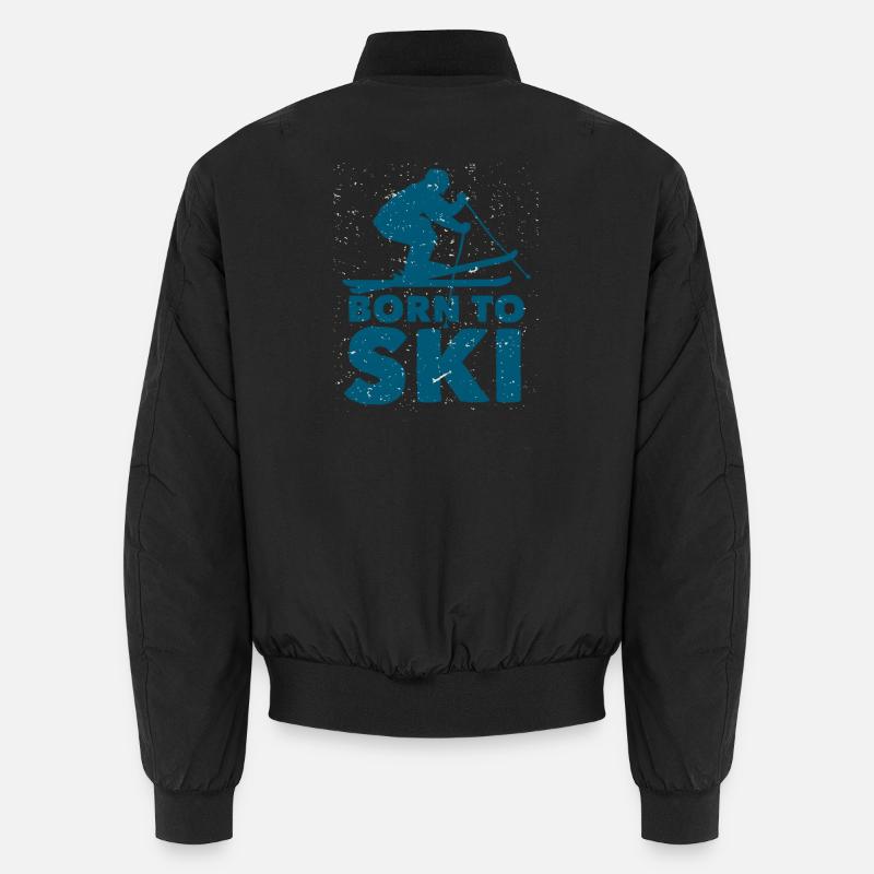 Born to Ski Silhouette Unisex Bomber Jacket