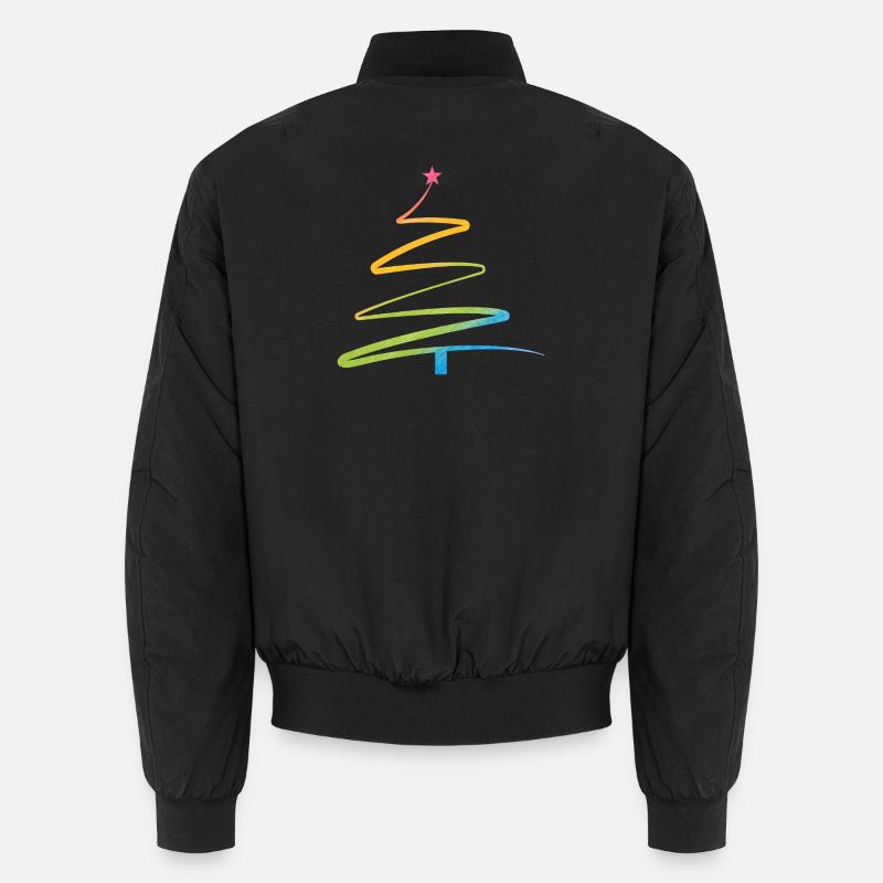 Arbre de Noël en spirale arc-en-ciel Bomber unisexe