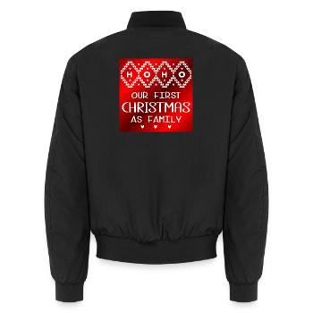 Erstes Weihnachten in der Familie - Unisex Bomberjacke - Schwarz - Hinten - AI Model Male 185 light (185cm)