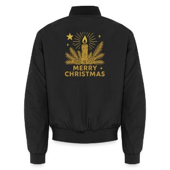 MERRY CHRISTMAS Weihnachten - Unisex Bomberjacke - Schwarz - Hinten - AI Model Male 185 light (185cm)