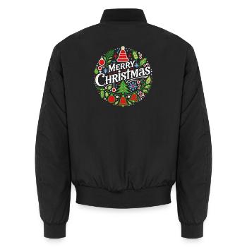 Frohe Weihnachten 3 - Unisex Bomberjacke - Schwarz - Hinten - AI Model Male 185 light (185cm)