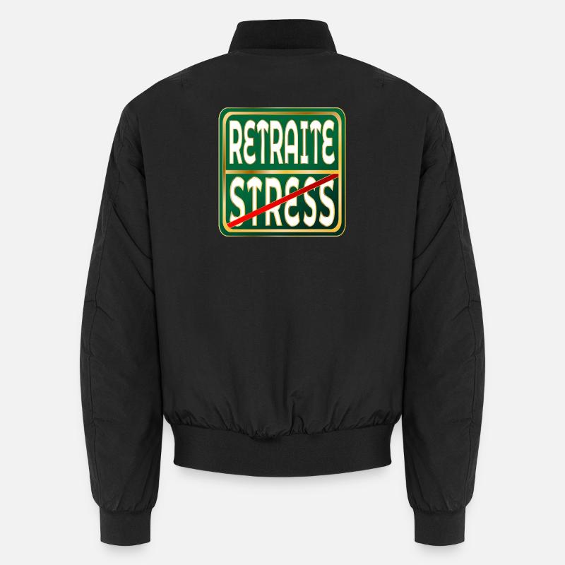 Retirement Stress Work - Unisex Bomber Jacket - black
