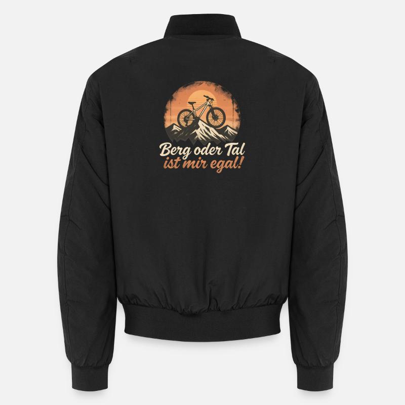 Berg oder Tal Mountainbike Radfahrer  - Unisex Bomberjacke - Schwarz