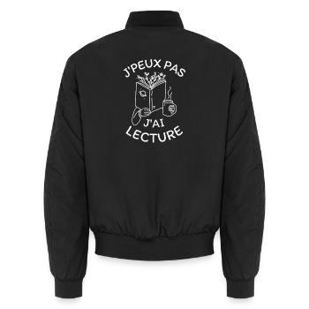 J'peux pas j'ai lecture - Bomber unisexe - noir - Dos - AI Model Male 185 light (185cm)
