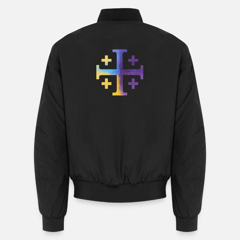 Croix Kairos (Croix de Jérusalem) – Violet et jaune Bomber unisexe