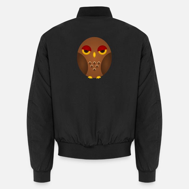 Mürrische Eule Silhouette Unisex Bomberjacke