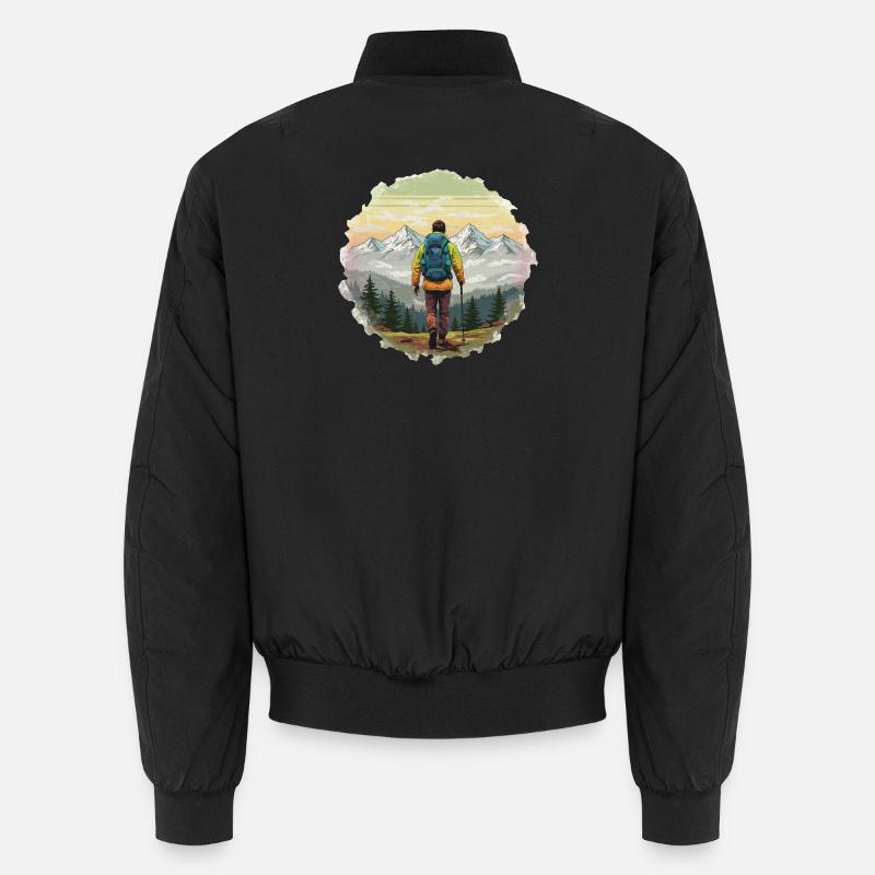 Wanderer am Sunset Mountain Ridge Unisex Bomberjacke