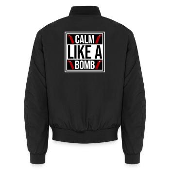 Calm Like Bomb Paradox Ironie Humor Explosiv Witz - Unisex Bomberjacke - Schwarz - Hinten - AI Model Male 185 light (185cm)