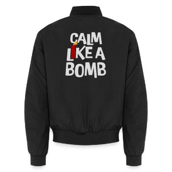 Calm Like Bomb Paradox Ironie Humor Explosiv Witz - Unisex Bomberjacke - Schwarz - Hinten - AI Model Male 185 light (185cm)
