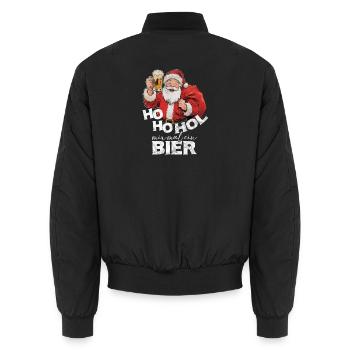 Ho ho Apporte-moi une bière Père Noël - Bomber unisexe - noir - Dos - AI Model Male 185 light (185cm)