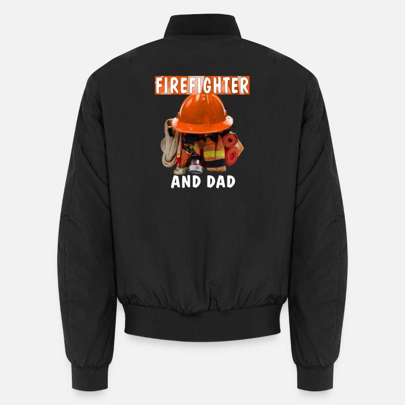 FIREFIGHTER AND DAD - Unisex Bomber Jacket - black