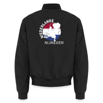 Nijmegen - Unisex Bomberjacke - Schwarz - Hinten - AI Model Male 185 light (185cm)