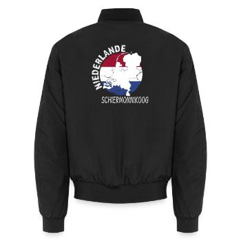 Schiermonnikoog - Unisex Bomberjacke - Schwarz - Hinten - AI Model Male 185 light (185cm)
