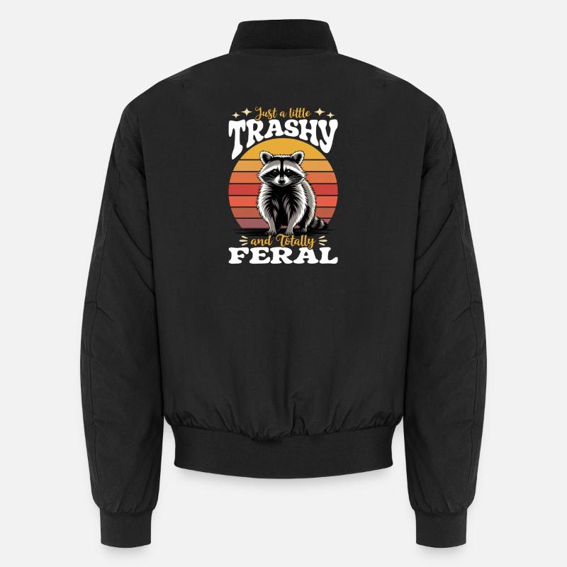 Funny Raccoon - Unisex Bomber Jacket - black