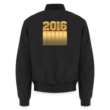 Birthday 2016 - Unisex Bomber Jacket - black - Back - AI Model Male 185 light (185cm)