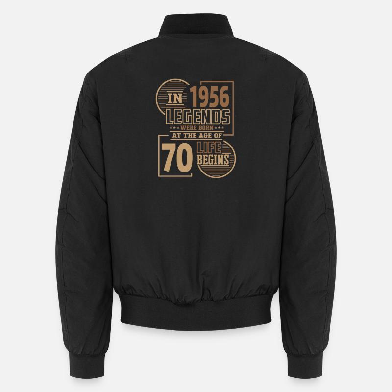 Geburtstag 1956 Legenden Retro Leben beginnt Unisex Bomberjacke