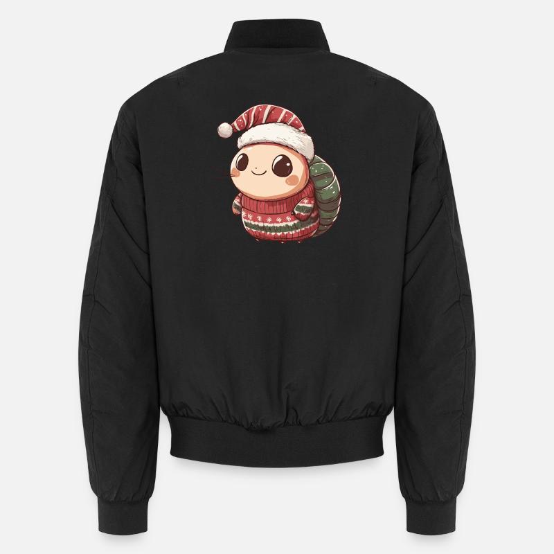 Schnecke Weihnachten - Unisex Bomberjacke - Schwarz