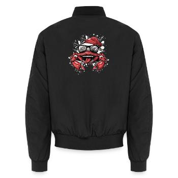 Krebs Krabbe Weihnachten Lustig - Unisex Bomberjacke - Schwarz - Hinten - AI Model Male 185 light (185cm)