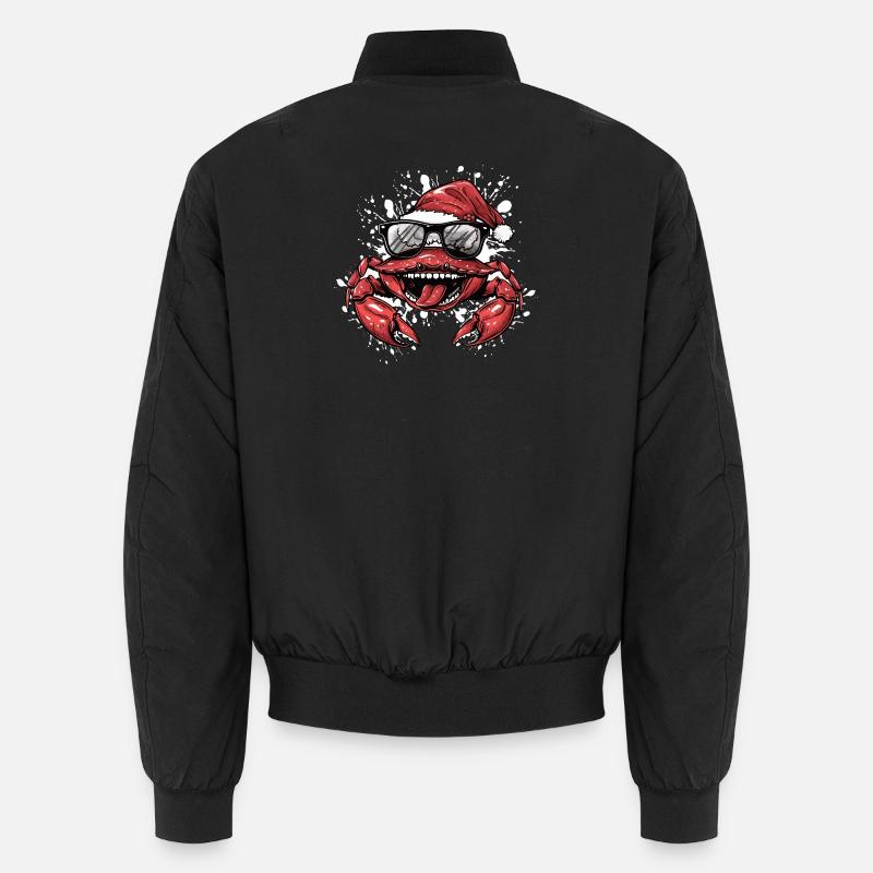 Crab Crab Christmas Funny - Unisex Bomber Jacket - black