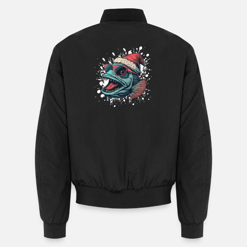 Piranha Poisson Noël Drôle Bomber unisexe