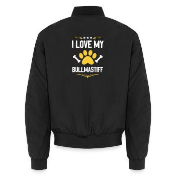 J’adore Bullmastiff - Bomber unisexe - noir - Dos - AI Model Male 185 light (185cm)
