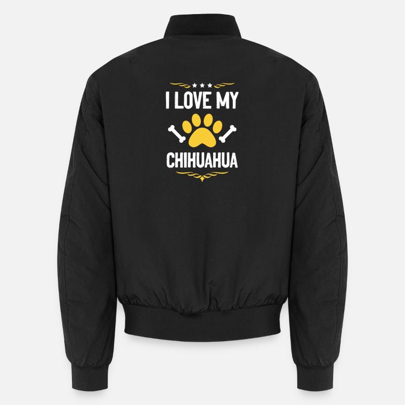 J’adore mon Chihuahua - Bomber unisexe - noir