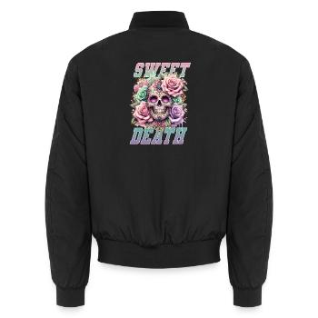 Fleurs Crâne Beauté Floraison - Bomber unisexe - noir - Dos - AI Model Male 185 light (185cm)