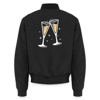 Sektglas Prosecco Sekt Alkohol Prost - Bomber unisexe - noir - Dos - AI Model Male 185 light (185cm)