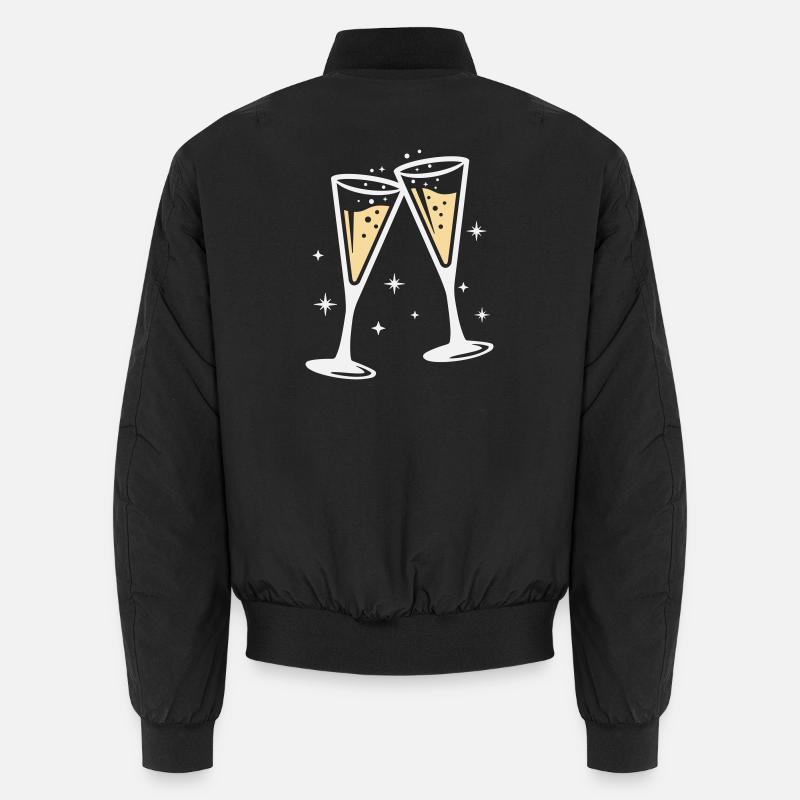 Sektglas Prosecco Sekt Alkohol Prost - Unisex Bomber Jacket - black