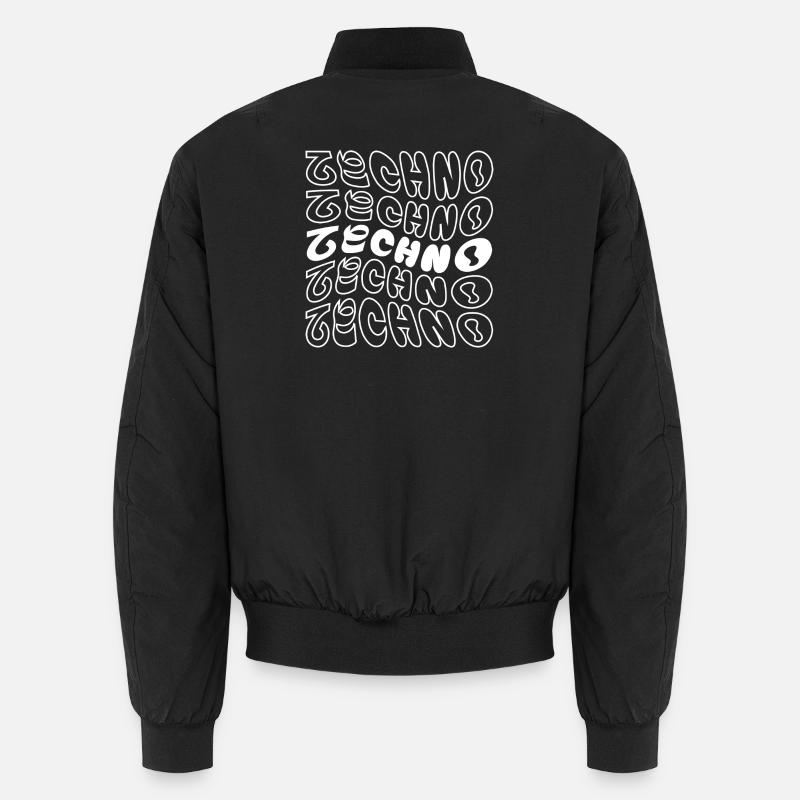 Geometrisches Techno-Logo-Design - Unisex Bomberjacke - Schwarz