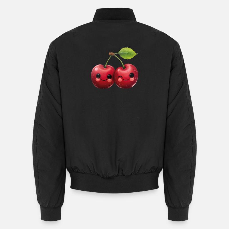 Kirschen mit Gesicht Unisex Bomberjacke