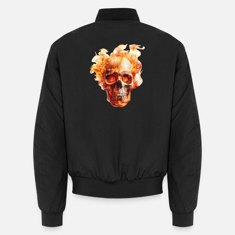 Flammes du crâne - Bomber unisexe - noir
