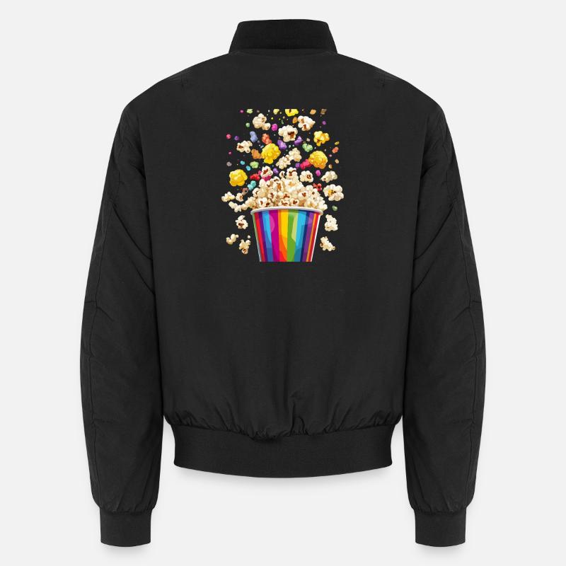Colorful Popcorn Explosion From Rainbow Mug Unisex Bomber Jacket
