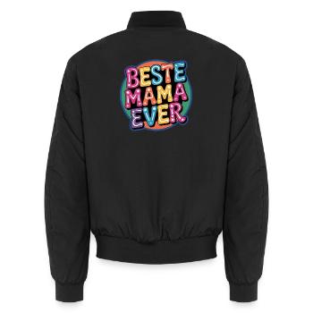 Best Mom Ever - Unisex Bomber Jacket - black - Back - AI Model Male 185 light (185cm)