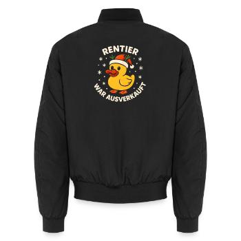 Weihnachten Spruch Humor Ente Lustig Rentier - Unisex Bomberjacke - Schwarz - Hinten - AI Model Male 185 light (185cm)