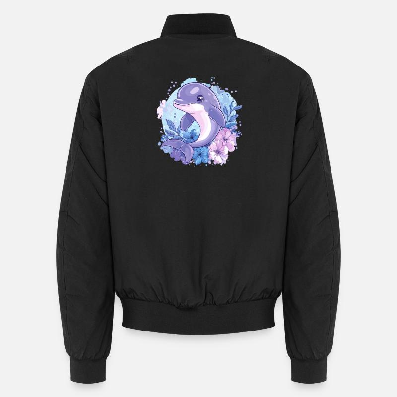 Dauphin dans le cercle de fleurs Bomber unisexe