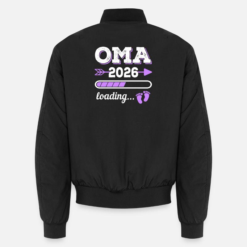 Oma 2026 Loading Schwangerschaft Geschenkidee - Unisex Bomberjacke - Schwarz