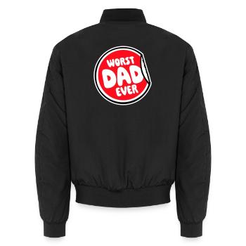 Worst Dad Ever Lustig Sarkastisch Vatertag Papa - Unisex Bomberjacke - Schwarz - Hinten - AI Model Male 185 light (185cm)
