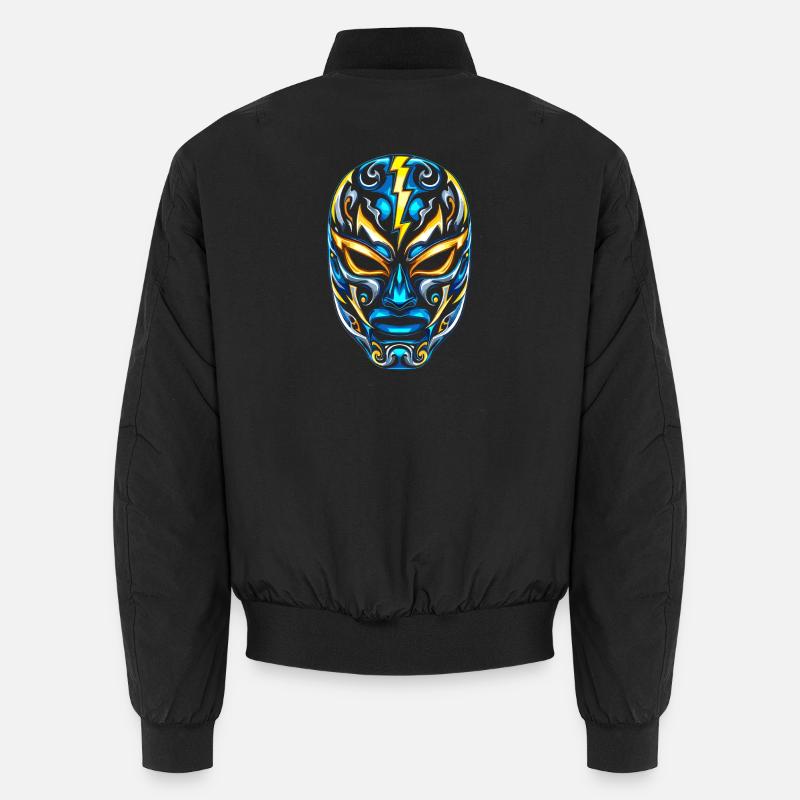 Masques Flash Lucha Bleu Néon Or Bomber unisexe