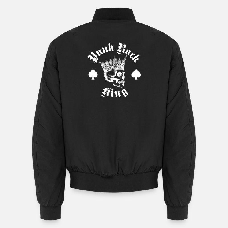 Punk Rock king logo design - Unisex Bomber Jacket - black