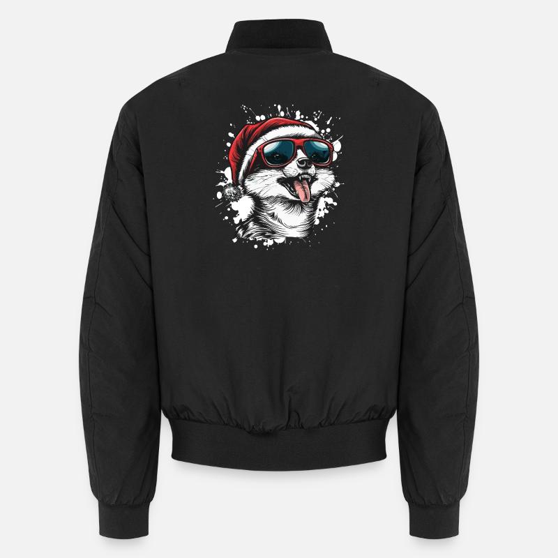 Meerkat Christmas Funny - Unisex Bomber Jacket - black