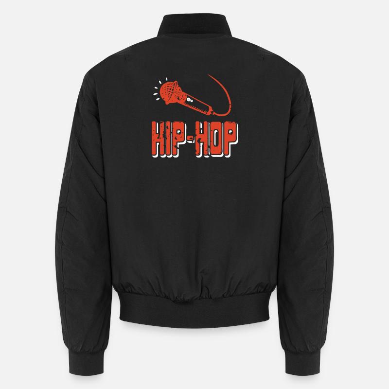 Beat Rhythm Microphone Flow Retro Vibe - Unisex Bomberjacke - Schwarz