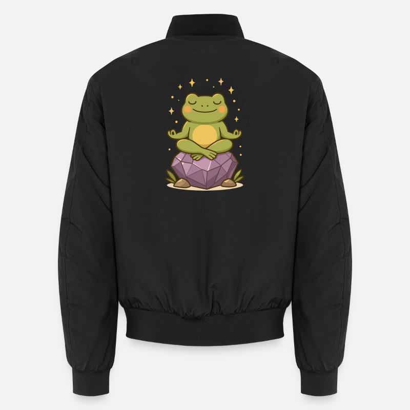 Grenouille méditative – Spirituelle et consciente - Bomber unisexe - noir
