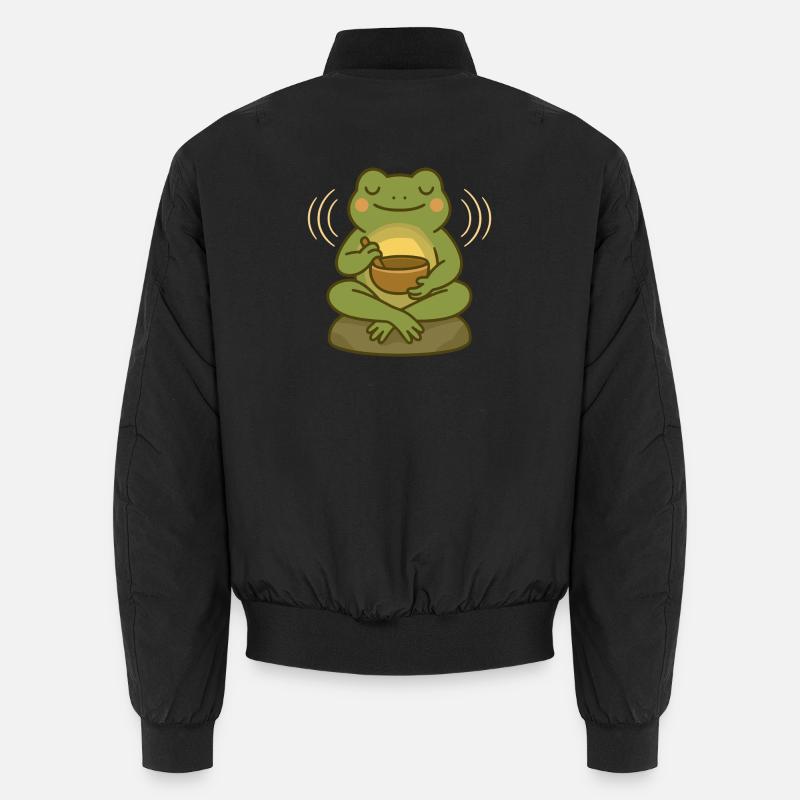 Meditating Frog – Singing Bowl & Mindfulness Unisex Bomber Jacket
